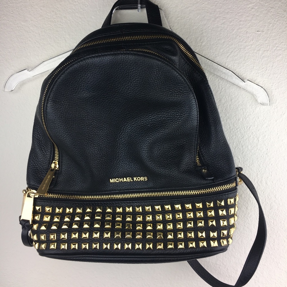 Michael Kors Rhea Studded Leather Backpack - Picture 8 of 8